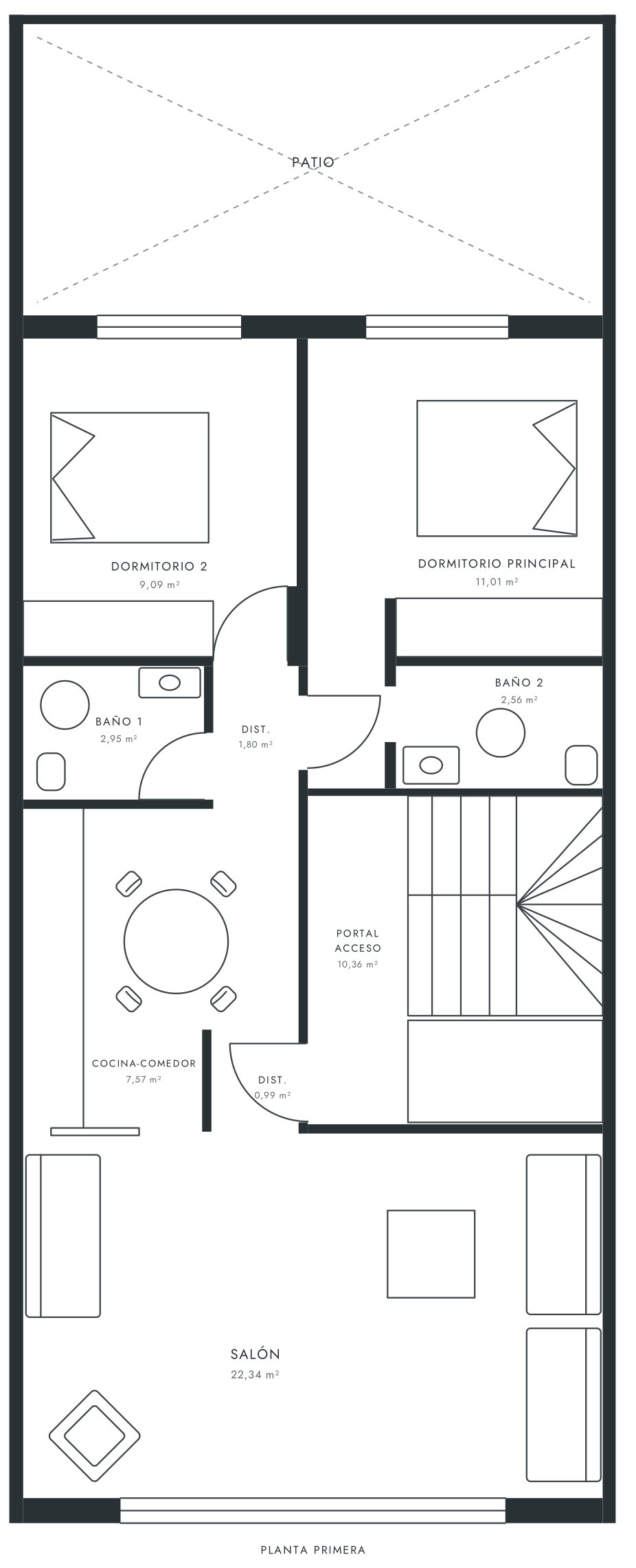 Plano de la planta tipo del Ed. RC